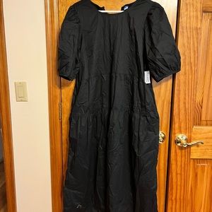 Mid length black dress